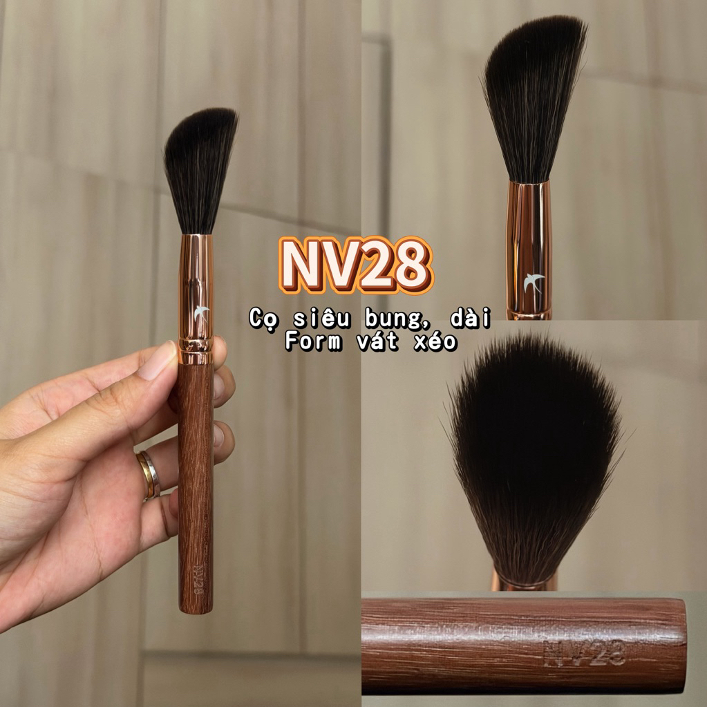Cọ Makeup NV28 - Cọ Siêu Bung Dài Form Vát Xéo cho Makeup