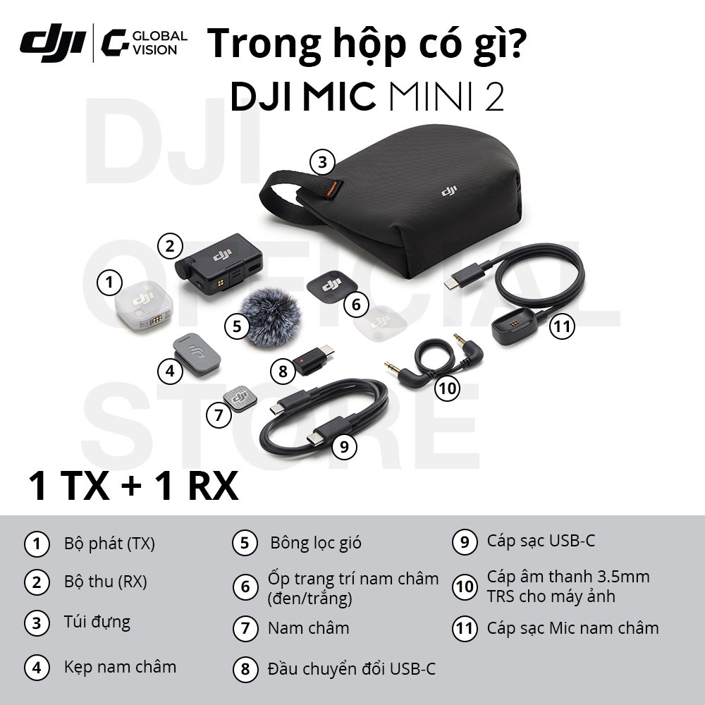 DJI Mic Mini 2 thu âm không dây nhỏ gọn, khử ồn 2 cấp độ, màu sắc trẻ trung (DJI Mic Mini 2) | BigBuy360 - bigbuy360.vn