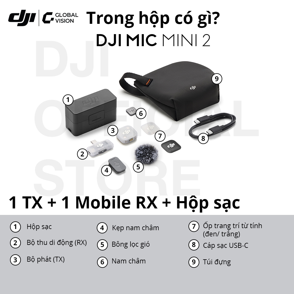 DJI Mic Mini 2 thu âm không dây nhỏ gọn, khử ồn 2 cấp độ, màu sắc trẻ trung (DJI Mic Mini 2) | BigBuy360 - bigbuy360.vn