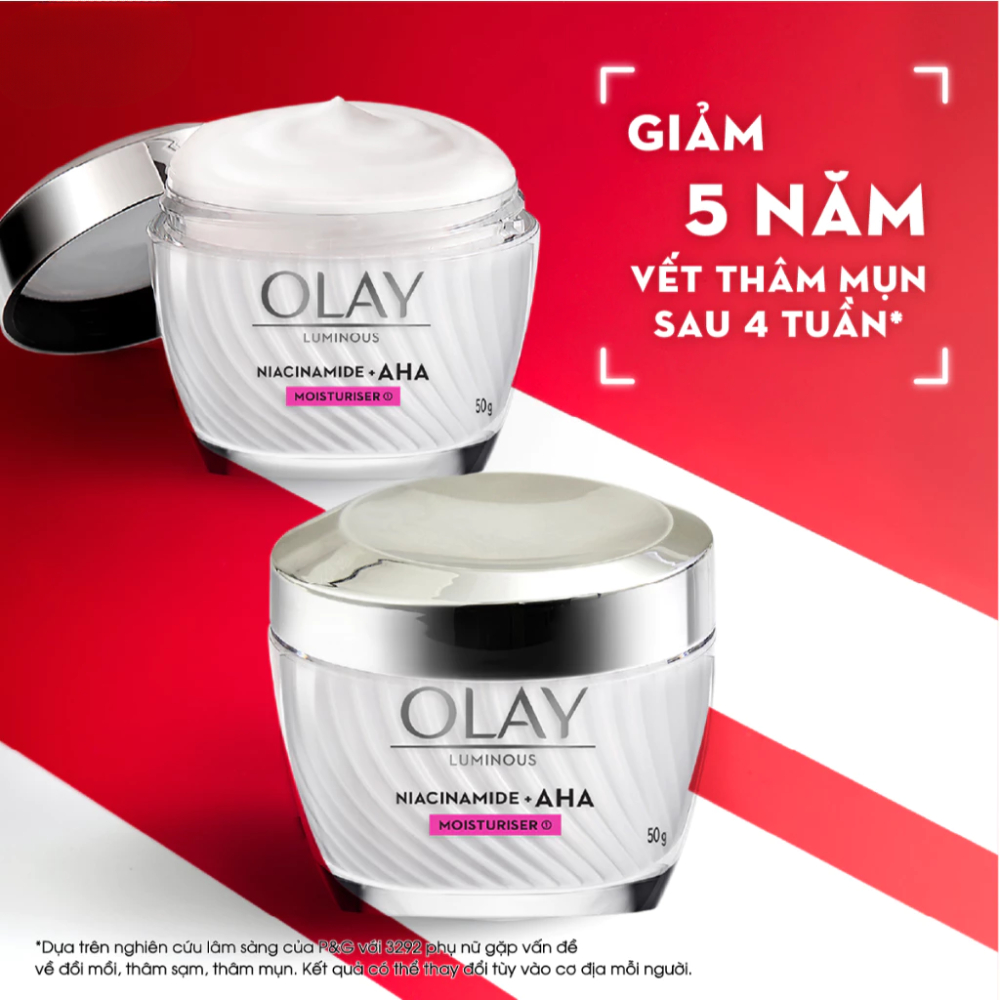 Ảnh 14 của Kem dưỡng ẩm, Serum OLAY LUMINOUS NIACINAMIDE + VITAMIN C mờ vết thâm, đốm nâu, sáng da 50g.