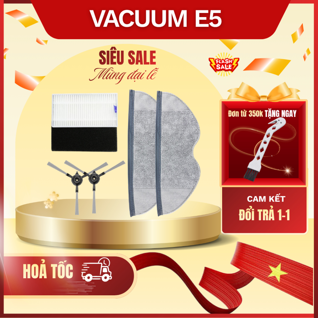 Phụ kiện robot hút bụi lau nhà Vacuum E5 - Phụ kiện robot hút bụi Vacuum E5, Chổi robot hút bụi