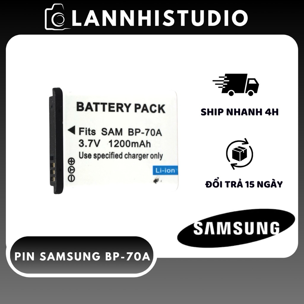 Pin Máy Ảnh Samsung BP-70A (BP70A) - Dung lượng 1200mAh - Tương thích ES65, ES70, PL120, ST60, ST70 
