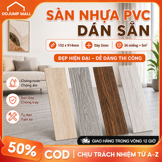 Sàn Nhựa PVC Dán Sàn Chống Nước, Chống Cháy, Dễ Dàng Vệ Sinh, An Toàn Cho Gia Đình | 36 Miếng = 5m² | Độ Dày 2mm