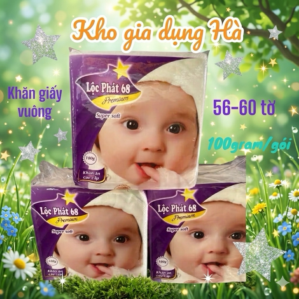 Combo 10 cục giấy vuông emos phiên bản lộc phát mới 100 gram