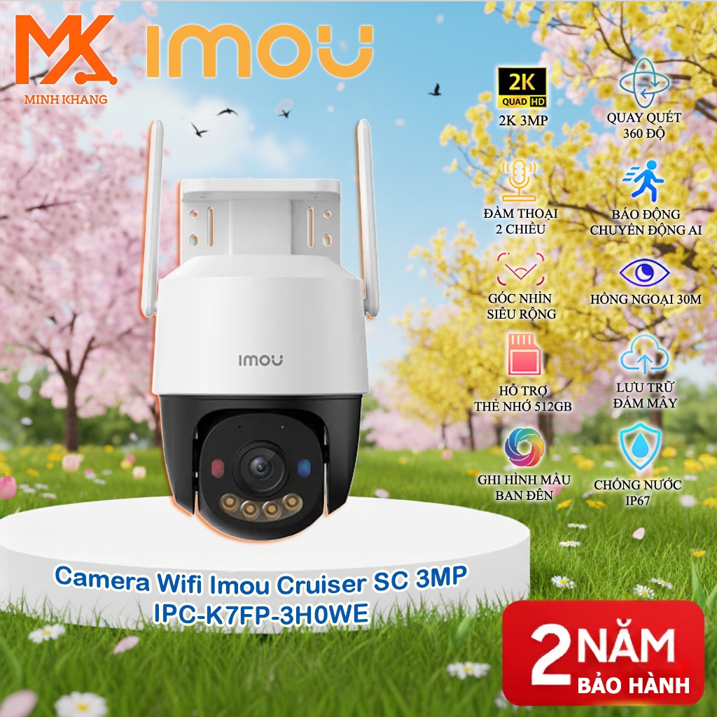 [IMOU] Camera WiFi Ngoài Trời Cruiser SC 3MP/5MP/8MP IPC-K7FP – 360° PTZ, AI Nhận Diện, Cảnh Báo Đèn