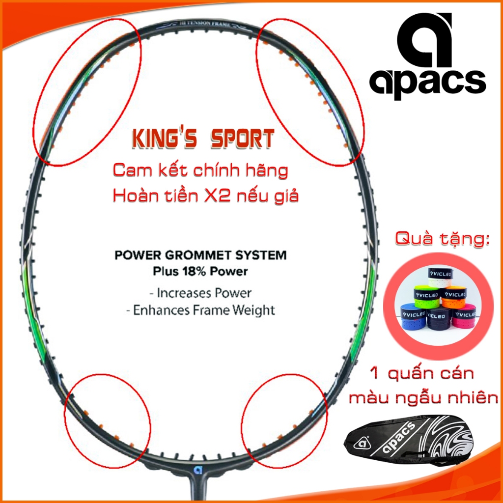 Vợt Cầu Lông Apacs Honor Pro Chính Hãng – Nặng Đầu 305mm, Thân 6.4mm, Căng 38LBS | Vợt Smash Mạnh, C