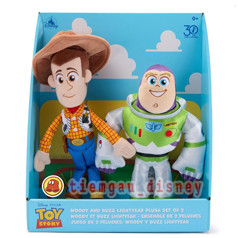 Gấu Bông Disney Store Official Woody and Buzz Lightyear Plush Set – Toy Story 30th Anniversary
