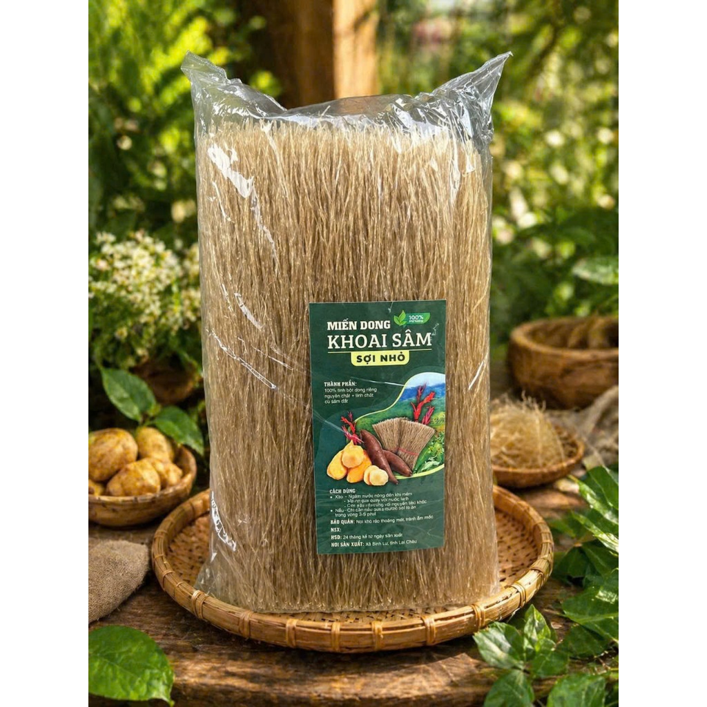 01 KG Miến Dong Sâm Đất, Miến Khoai Sâm Sợi Rút,Miến Sâm Đất Thái Tay, Đặc Sản Tây Bắc
