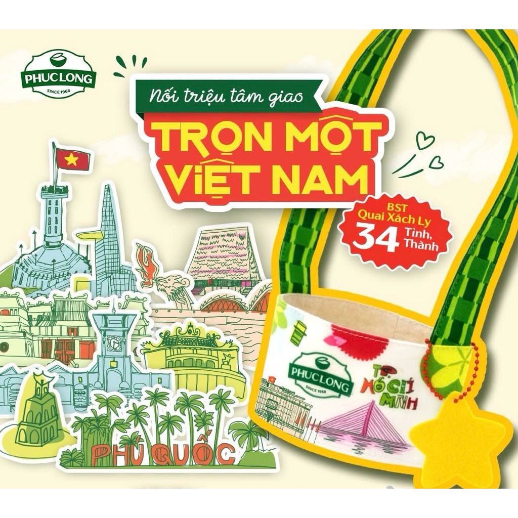 blindbox Quai Xách Ly Phúc Long 2026 ( 34 Tỉnh Thành )