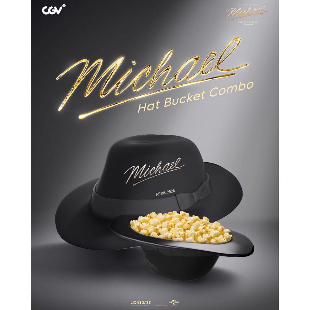 MICHAEL HAT BUCKET COMBO - Hộp đựng bắp phim Michael Jackson - Hộp bắp hình nón Michael Jackson