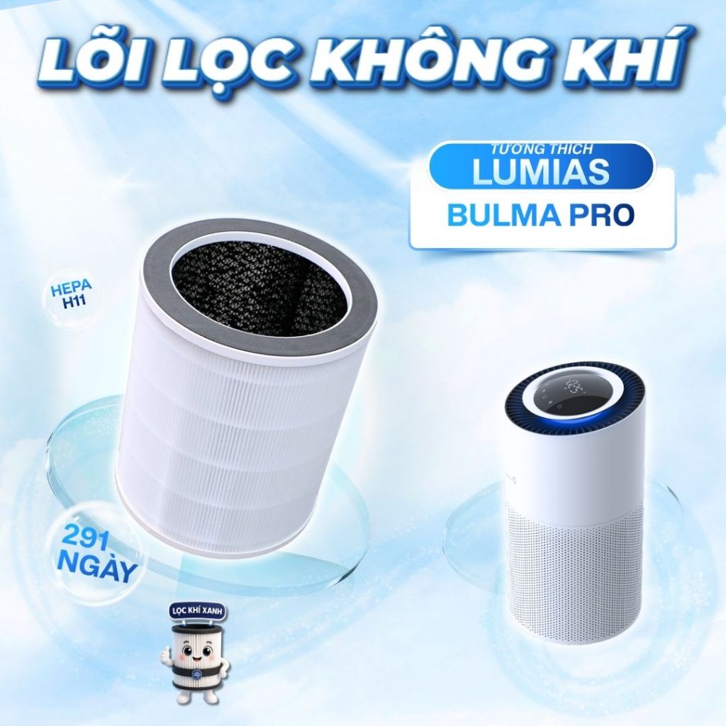Bộ lọc LocKhiXanh® tương thích Lõi lọc không khí Lumias Bulma Pro/ Bulma/ QUẠT KHÔNG CÁNH LUMIAS T08