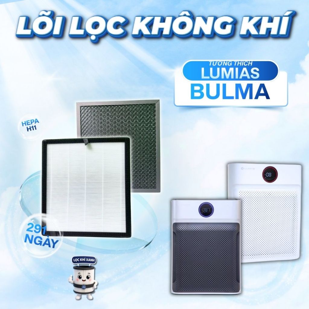 Bộ lọc LocKhiXanh® tương thích cho Màng lọc không khí Lumias Bulma/ Bulma Pro/ QUẠT KHÔNG CÁNH LUMIA