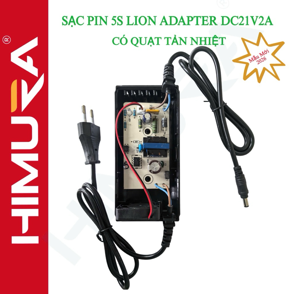 Sạc Pin Lion Adapte 5S DC 21V 2A có quạt tản nhiệt