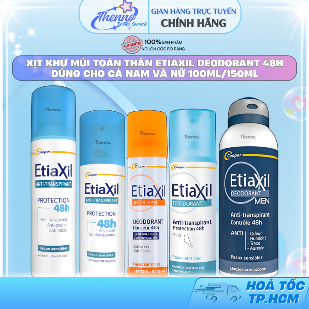 Xịt Khử Mùi Toàn Thân Etiaxil Deodorant 48h Dùng Cho Cả Nam Và Nữ 100ml/150ml