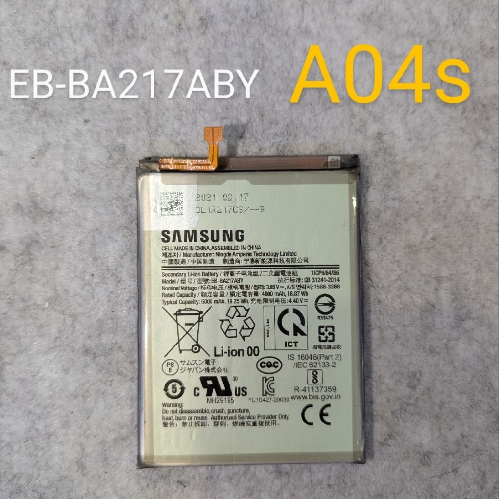 Pin EB-BA217ABY zin bóc máy SAMSUNG A04s ( dung lượng tốt)