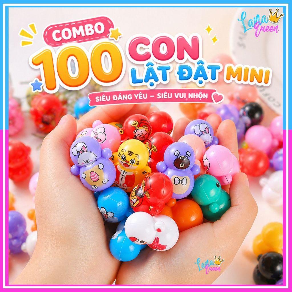 Combo 50 - 100 con lật đật mini nhiều mẫu cho bé lật đật giá rẻ quà tặng 1k - Lana Queen