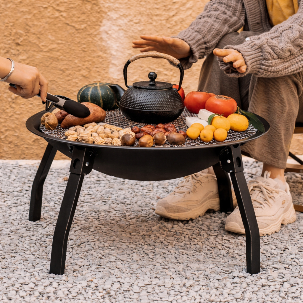Bếp Nướng Than Hoa Gập Gọn 8-10 Người, Bếp BBQ Dã Ngoại Cắm Trại Sơn Tĩnh Điện…
