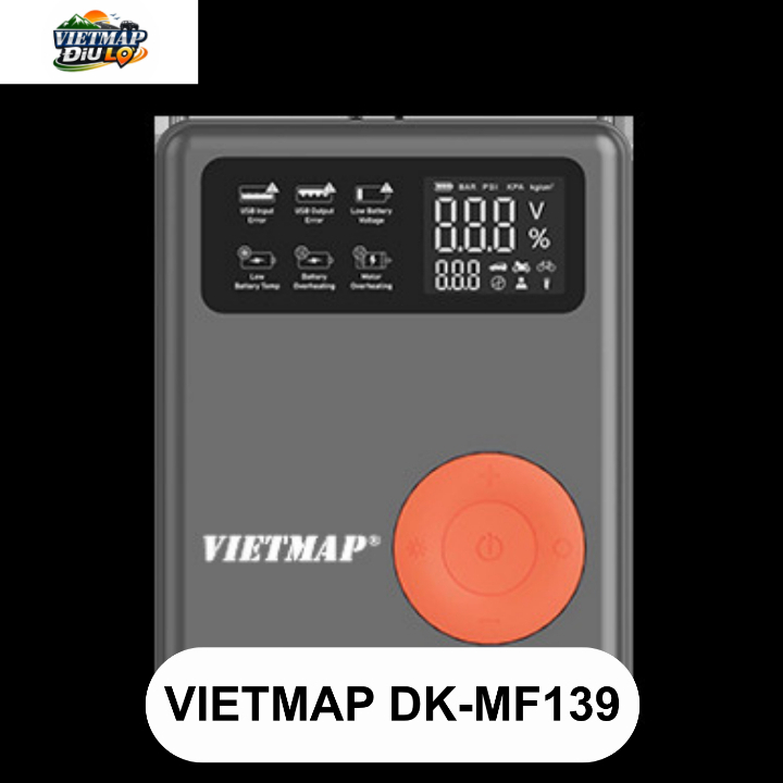 Máy Kích Bình Bơm Lốp Ô Tô Vietmap DK-MF139 | Pin Sạc Dự Phòng, Đèn Pin LED | Pin 8000/13000mAh
