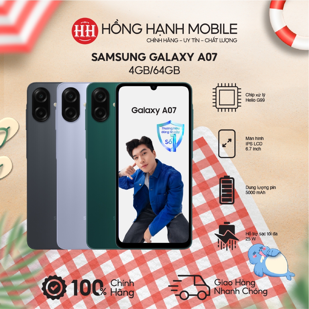 Điện Thoại Samsung Galaxy A07 4GB/64GB - Hàng Chính Hãng