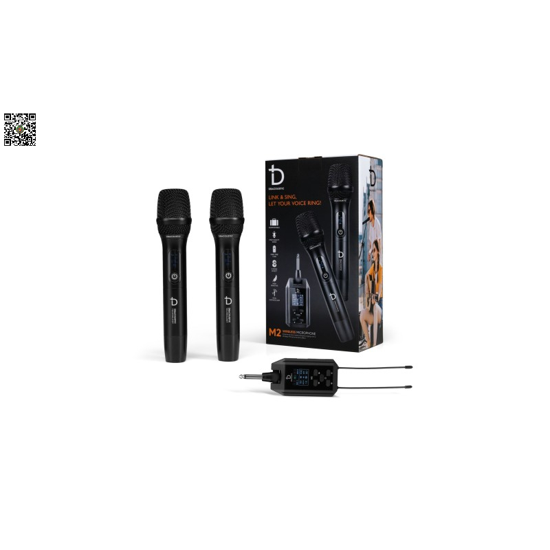 Micro Không Dây dBAcoustic M2 Chính Hãng – 100 Kênh UHF, Sóng 60m, Tích Hợp Echo