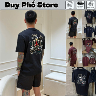 Bộ Quần Áo Nam Mùa Hè Thêu Hình Tháp  Siêu Nét - Bộ Cộc Hè Nam Chất Áo Cotton Quần Gió Siêu Chất