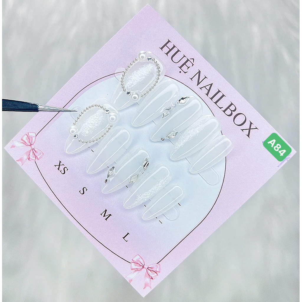 NAILBOX thiết kế sơn gel .móng giả.màu thạch nước gạo.A84