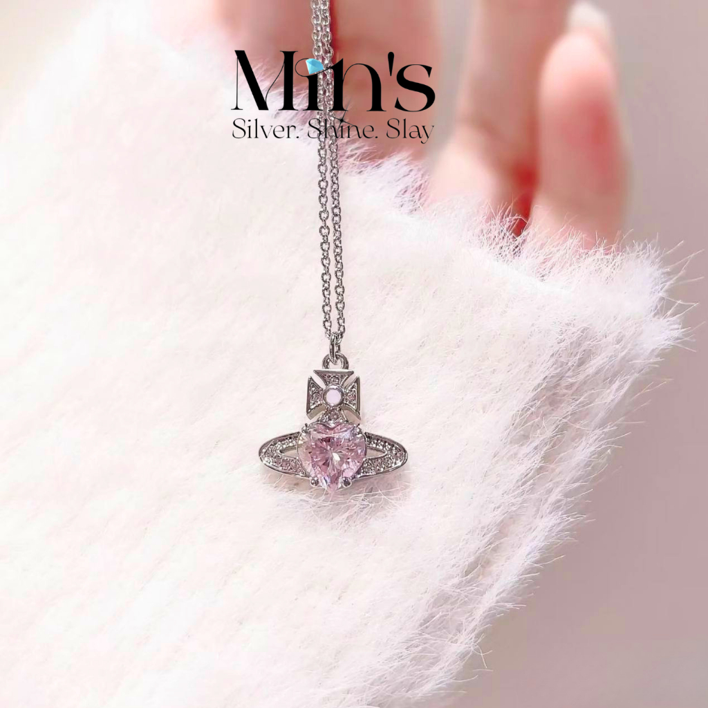Dây Chuyền Nữ MINS GEM Đính Đá Trái Tim Chất Liệu Titan Bền Bỉ Style Retro Vintage Vòng Cổ Cho Bạn G