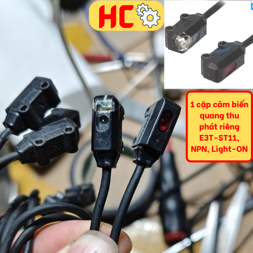 [Hàng tháo máy] 1 cặp sensor quang thu phát OMRON E3T-ST11 out NPN, NC; cảm biến quang nhỏ gọn chất 