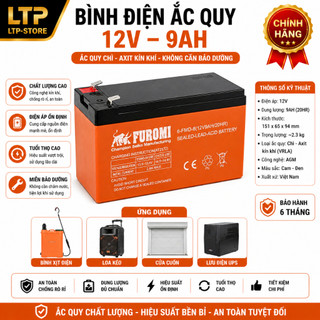 Ắc quy Loa Kéo | bình thuốc sâu | Xe Điện Trẻ Em | Cửa Cuốn |12V-8Ah FUROMI / Chì