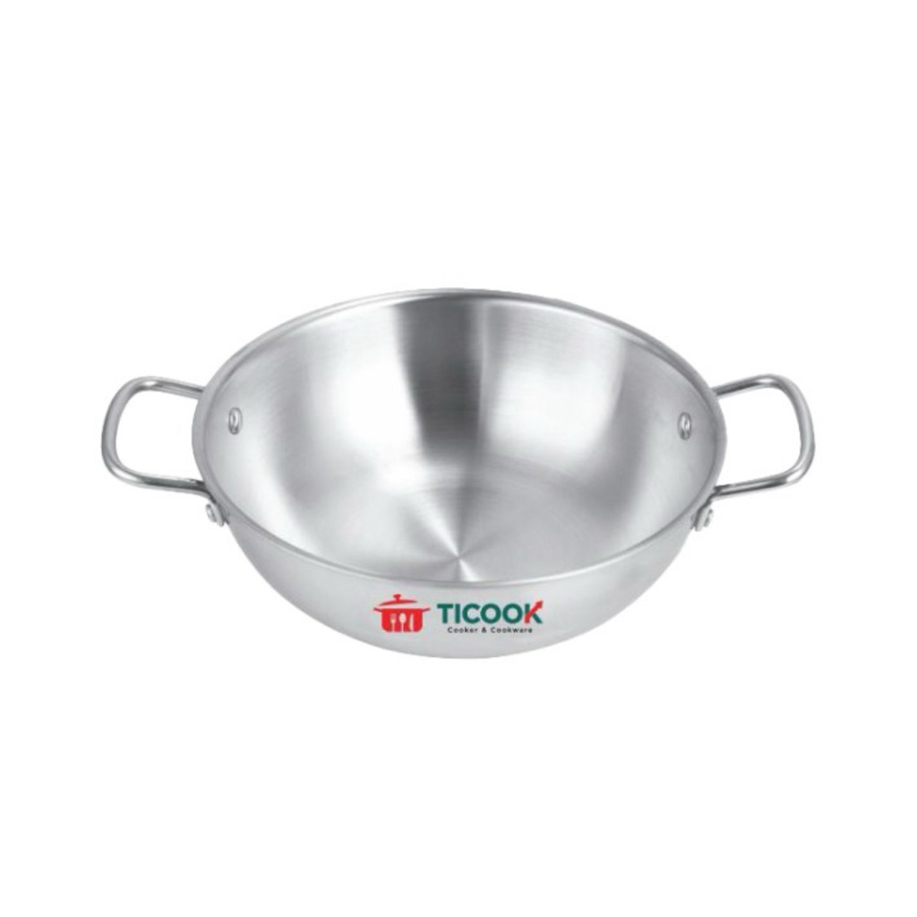 [TICOOK] Chảo Sâu Inox 304 3 Lớp Đáy Từ Ticook 18-20-26-32Cm