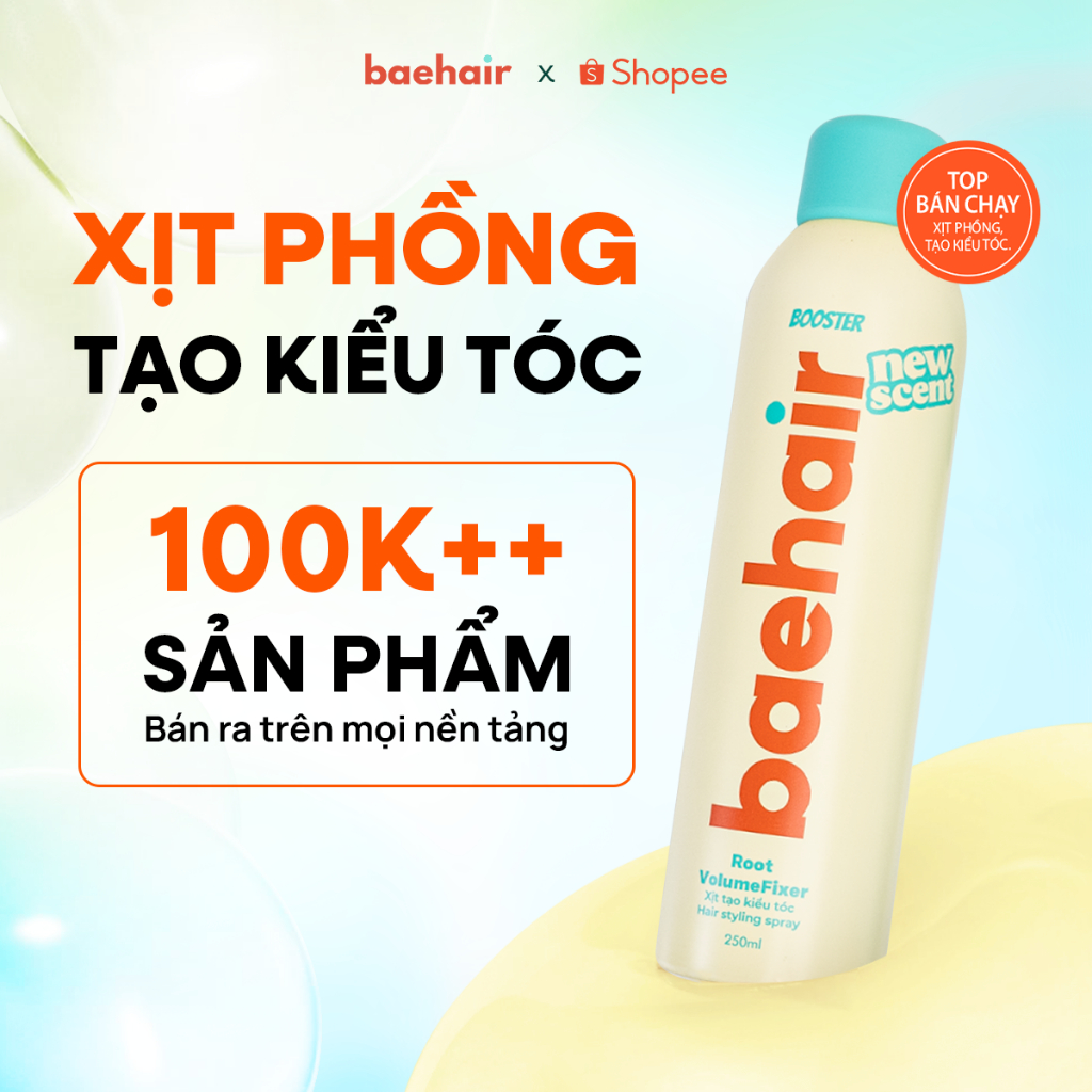 Keo xịt phồng tóc và tạo kiểu tóc hỗ trợ kiềm dầu Baehair Booster 150ml Không gây bết
