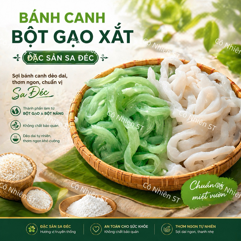 1kg BÁNH CANH BỘT GẠO XẮT SA ĐÉC