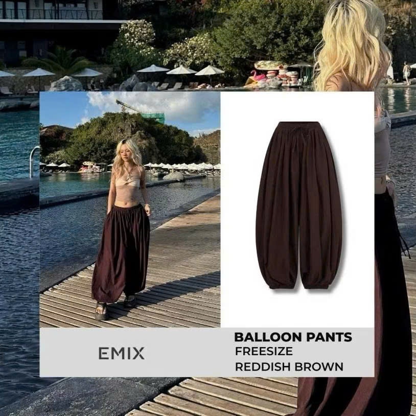 Quần Balloon Pants Nữ Cạp Chun Hari Ống Boom Bo Gấu Form Rộng Cá Tính Đi Biển Du Lịch Mùa Hè 47 | BigBuy360 - bigbuy360.vn