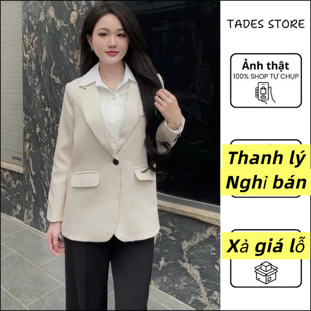 Áo Blazer Nữ 𝑻𝑨𝑫𝑬𝑺 𝑺𝑻𝑶𝑹𝑬 Phong Cách Công Sở Kết Hợp Quần Tây, Chân Váy Thanh Lịch, Sang Trọng A818