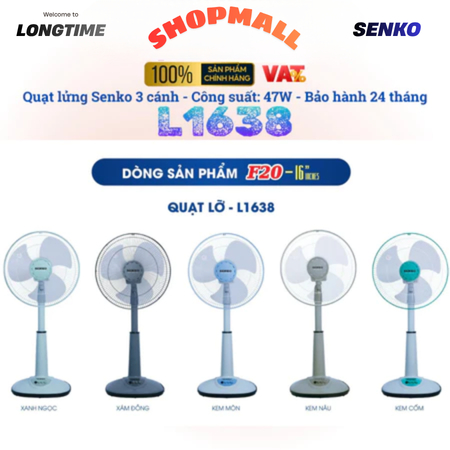 [HỎA TỐC] Quạt Lửng Ống Nhựa Senko L1638 - Công suất 47W - Chính Hãng bảo hành 24 tháng
