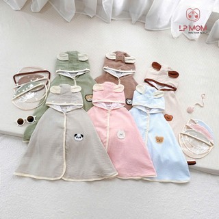 [CN03+ Mũ Kính] Áo choàng chống nắng 3 lớp cho bé, chống bụi chống giọt bắn, tai gấu bảng màu pastel Phong cách Hàn