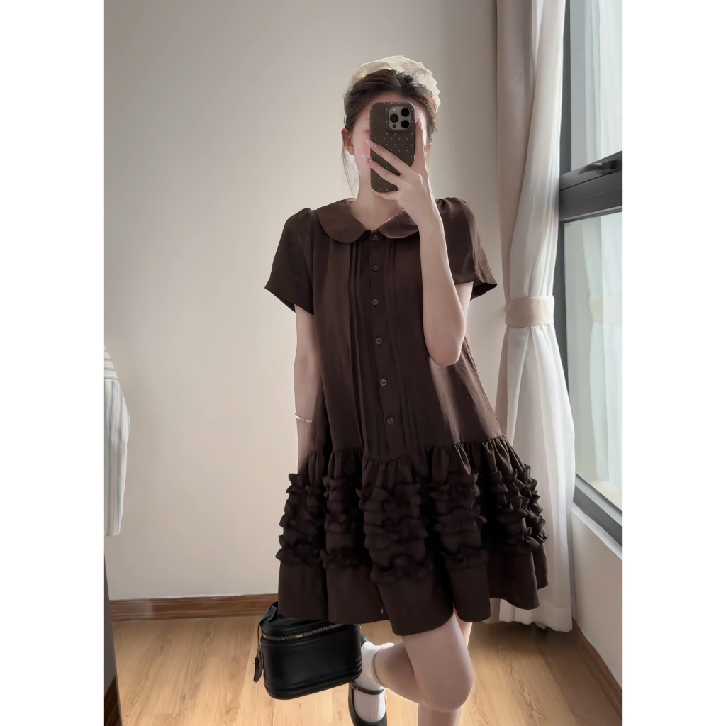 Váy babydoll XIXEOSHOP thắt eo xếp ly chiết eo nhẹ nhàng dáng xòe - V113 | BigBuy360 - bigbuy360.vn