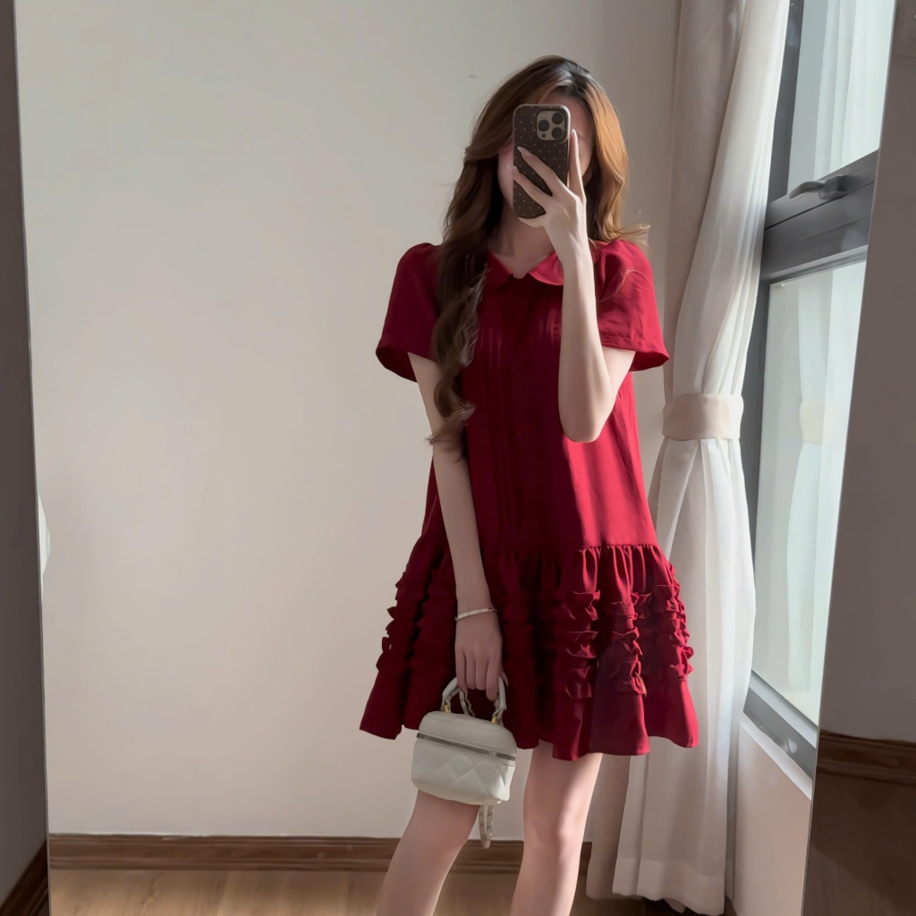Váy babydoll XIXEOSHOP thắt eo xếp ly chiết eo nhẹ nhàng dáng xòe - V113 | BigBuy360 - bigbuy360.vn