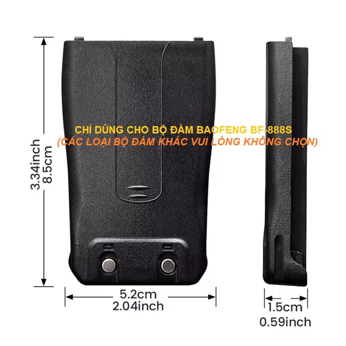 Phụ kiện dành cho bộ đàm Baofeng dòng BF-888S, BF-666S - Đen