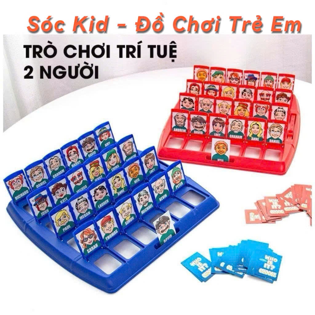Who is it - Bộ đồ chơi board game đối kháng 2 người bảng đoán nhân vật giúp bé luyện trí nhớ, cờ đoá