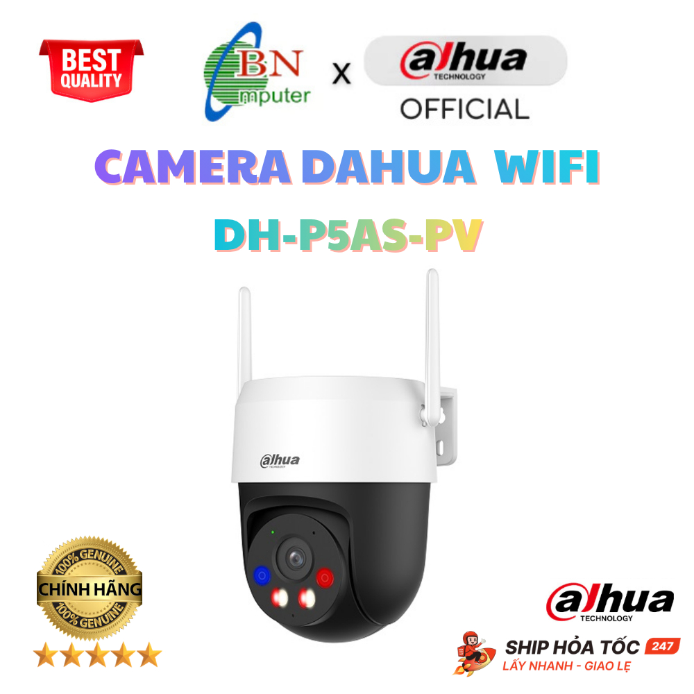 Camera IP Wifi 5MP DAHUA DH-P5AS-PV đàm thoại 2 chiều