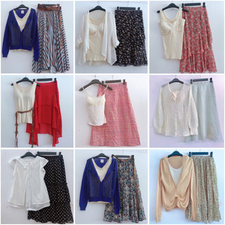 Váy thô, váy thun, váy voan, váy đũi Nhật 2hand hoạ tiết Vintage