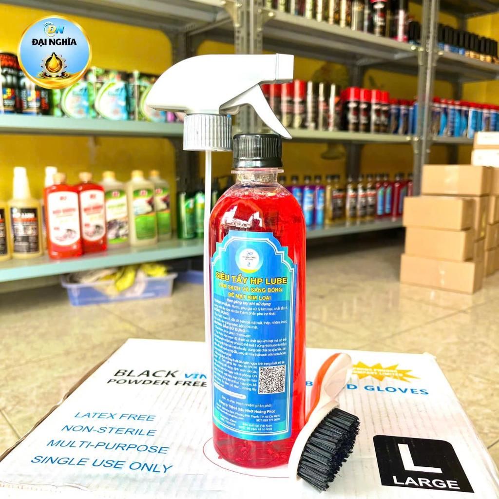 Tẩy Rửa HP Lube, Rửa Xe Không Chạm, Tẩy Ố Vàng Xe Máy, Tẩy Kim Loại, Kính, Inox, 500ml Cho Xe Máy