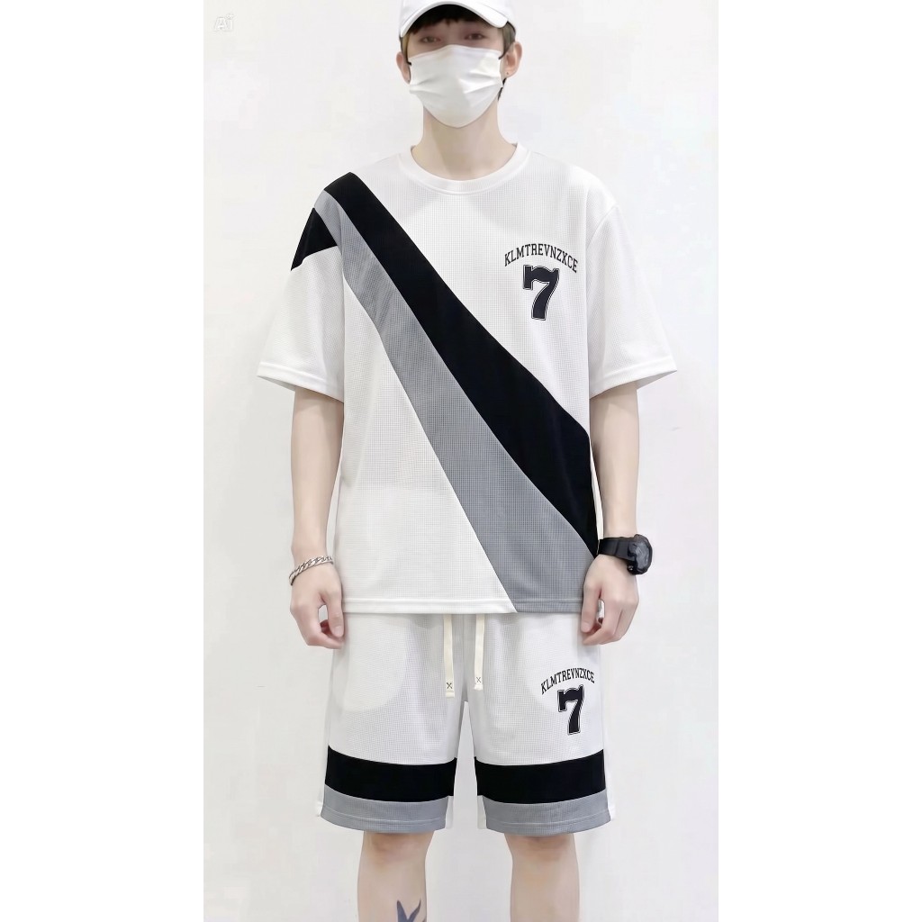 Bộ quần áo nam ATHEAN hàng mới chất vải waffle với các lỗ thông hơi liti thoáng mát Menswear (bộ quầ