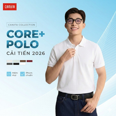 Áo polo nam CANIFA MEN áo thun nam có cổ đức cộc tay bản cải tiến 2026 8TP26A005