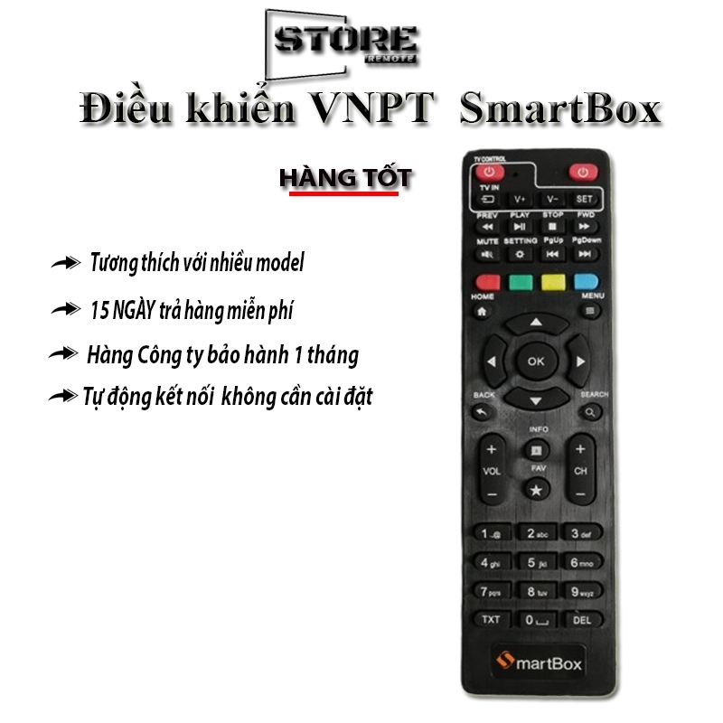 Điều Khiển SmartBox đa năng tương thích đầu box  FPT - VNPT-Mytivi Hàng công ty chất lượng tốt