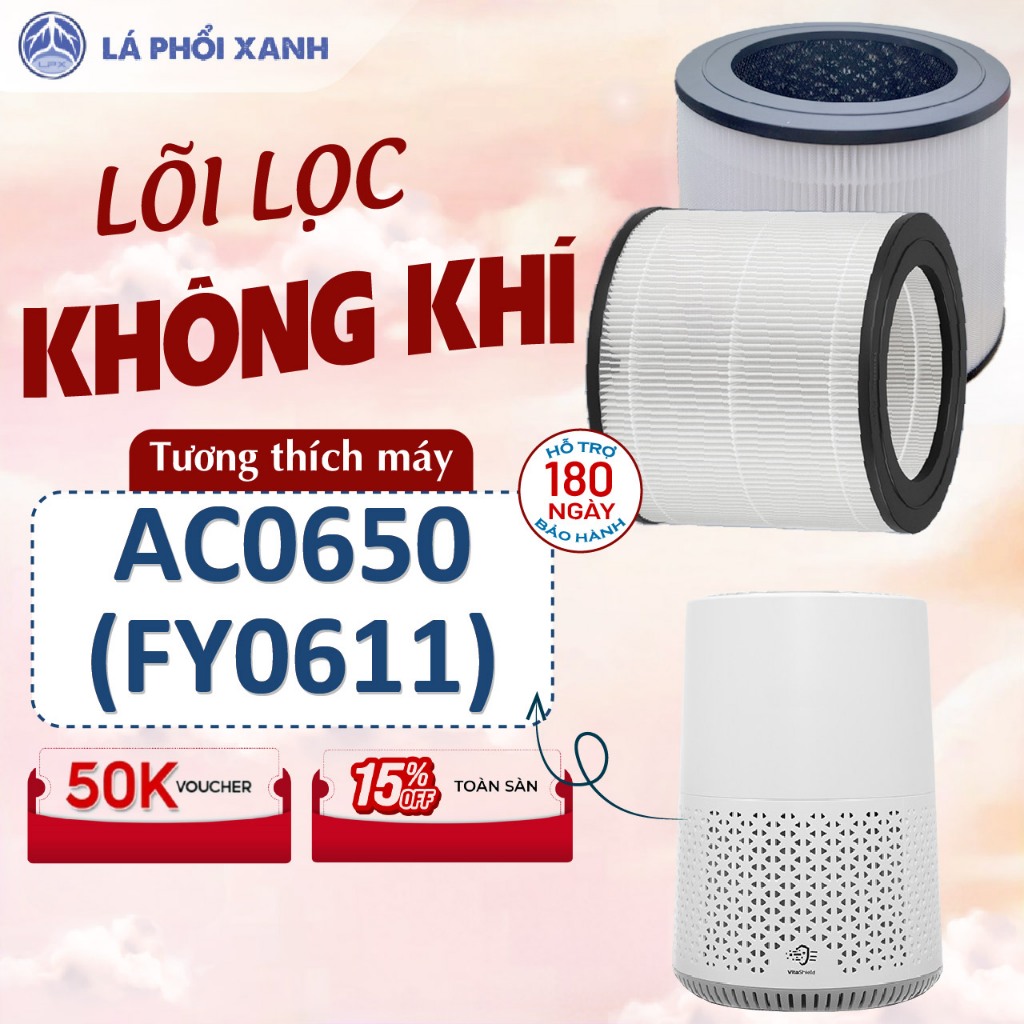 Lõi lọc không khí LAPHOIXANH tương thích máy lọc AC0650 - Lõi lọc thay thế cho máy lọc không khí AC0