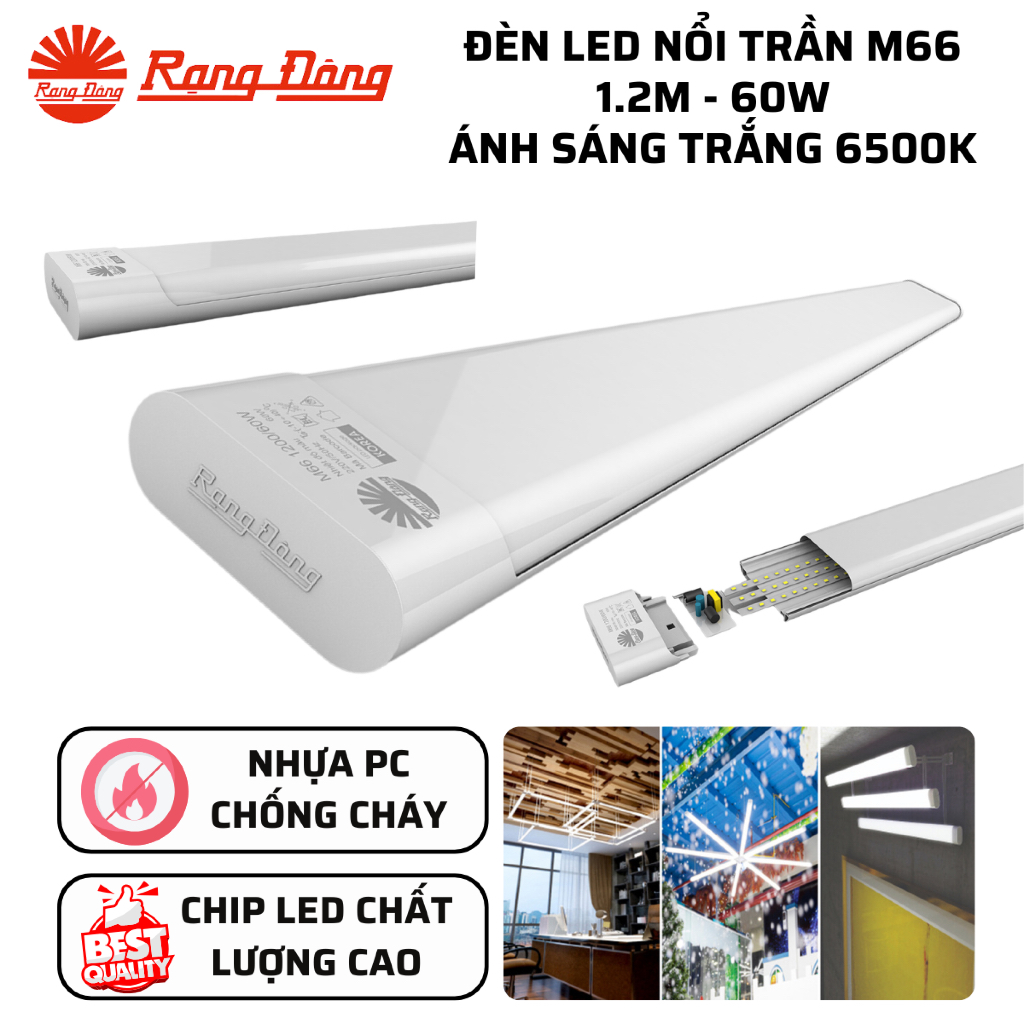 Đèn Tuýp LED bán nguyệt đôi M26/M66 60W,40W, 20W Rạng Đông