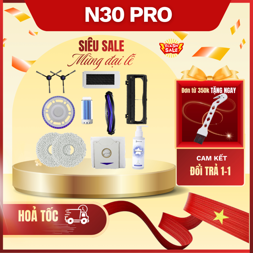 Deebot N30 Pro Omni - Phụ kiện robot hút bụi lau nhà N30 Pro Omni - Khăn lau - Túi rác - Màng lọc bụ