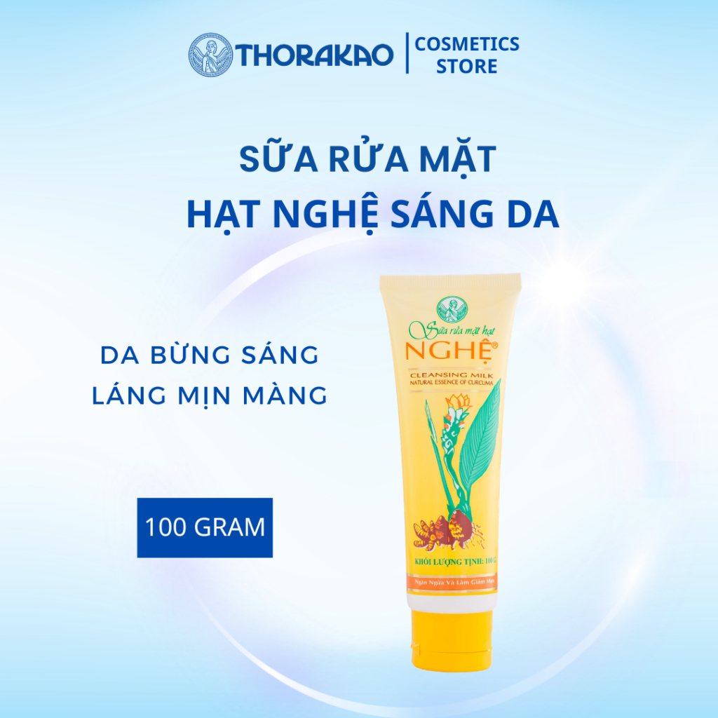 Sữa Rửa Mặt Hạt Nghệ THORAKAO Chính Hãng Hỗ Trợ Làm Sạch Da, Giảm Mụn, Dưỡng Sáng 100GR